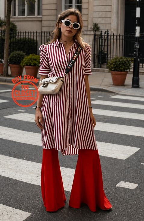 Zara Dresses & Skirts - Zara NWT Red White Striped Cotton Puff Sleeve Shirt Dress Tunic L